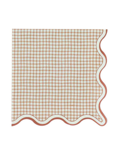 16 db Cottage Living vichy papírszalvéta 33 x 33 cm