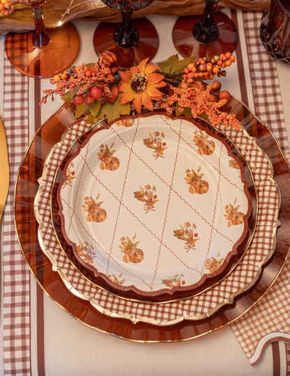 16 db Cottage Living vichy papírszalvéta 33 x 33 cm