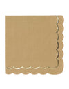 Serviettes en papier festonnées kraft et or