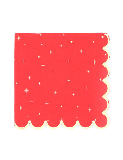 16 db Időtlen Karácsony piros és arany szalvéta 33 x 33 cm