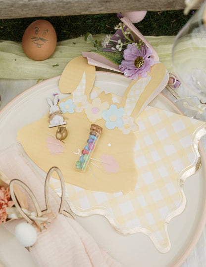 16 db kockás mintás papírszalvéta lila, rózsaszín, sárga, zöld és arany színben, 33x33 cm