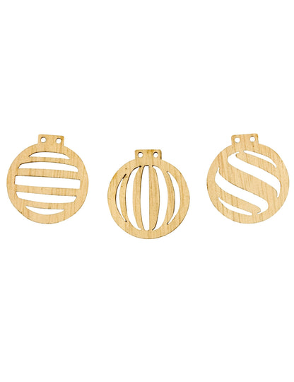 18 db fa konfettiből kivágott karácsonyi gömb 2,5 x 2,3 cm asztaldíszítéshez