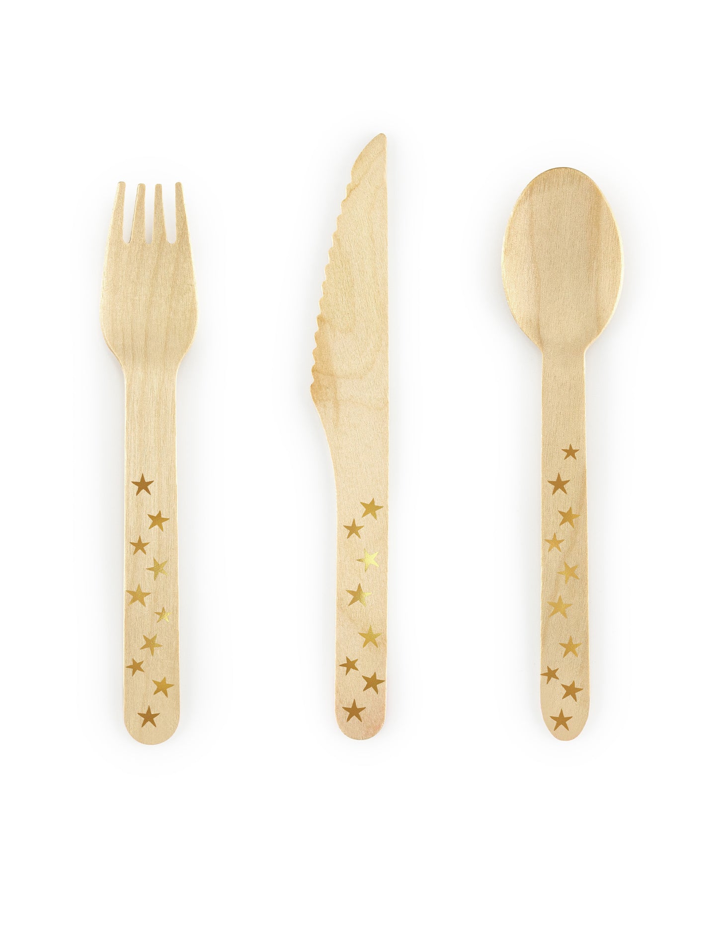 18 fa teríték arany csillagokkal 16 cm, eldobható evőeszközök