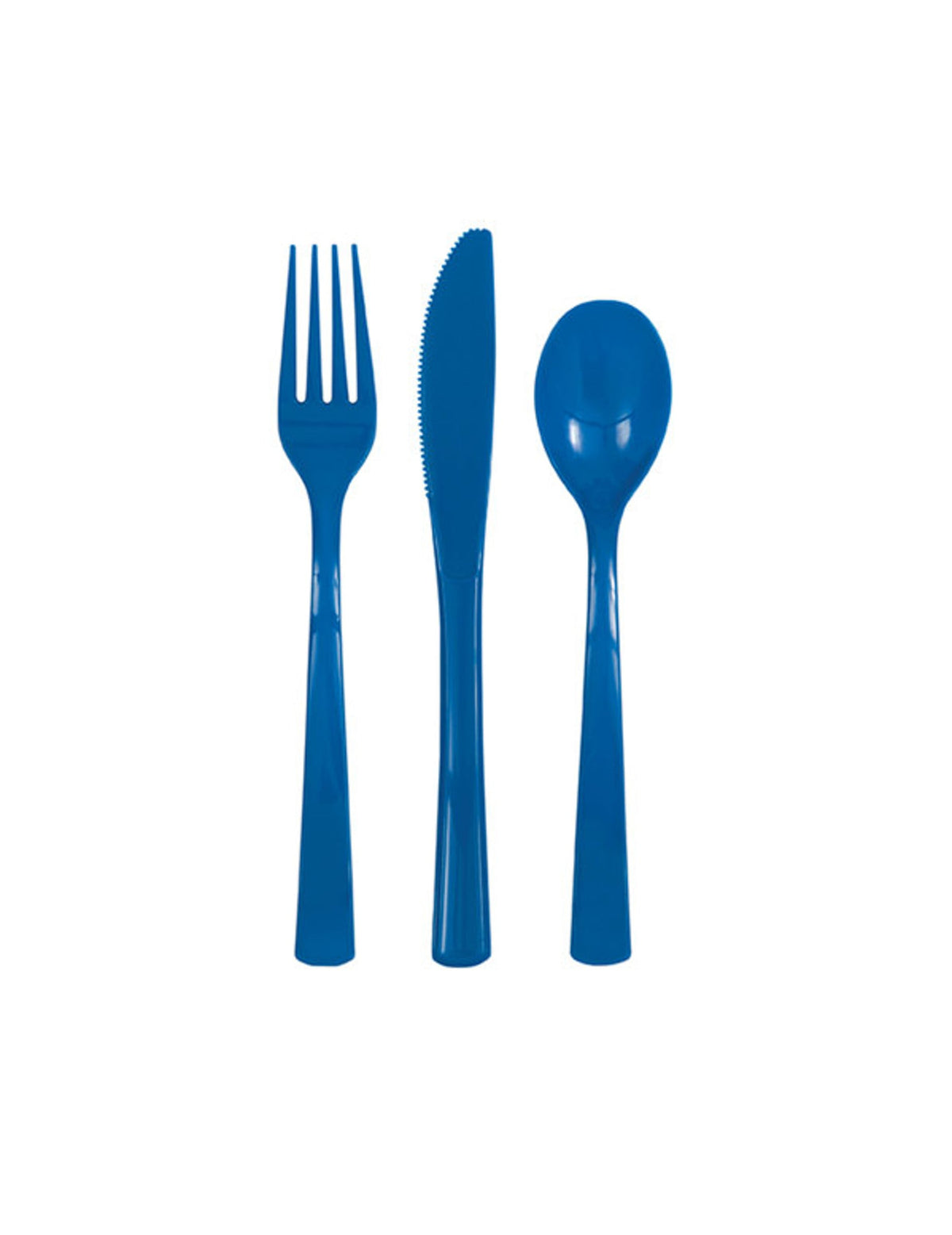 Couverts en plastique pour table de fête bleu foncé avec fourchettes couteaux et cuillères