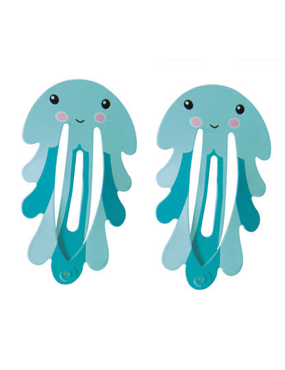 Barettes Pieuvres pour enfant bleues