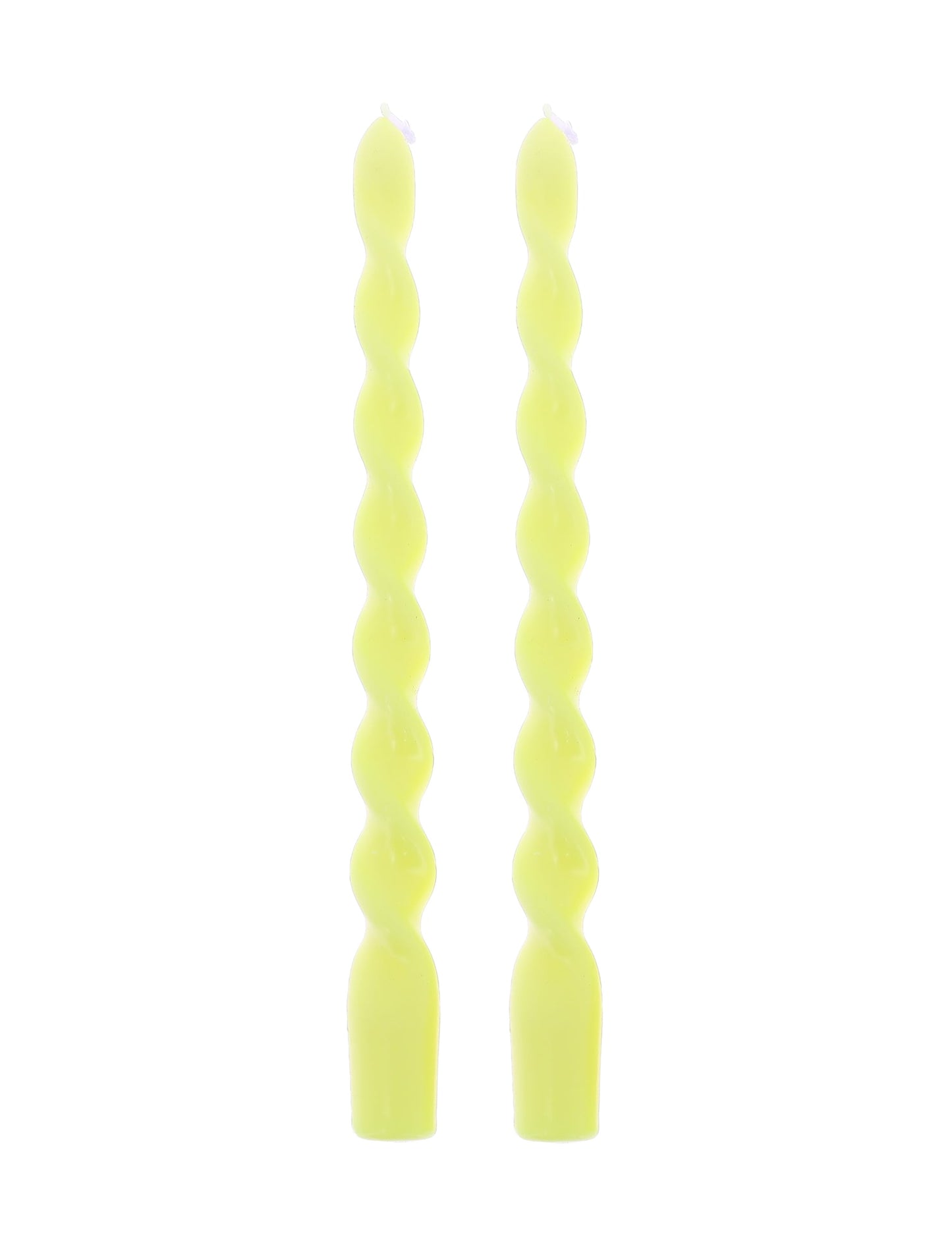 Bougies chandelles torsadées jaune