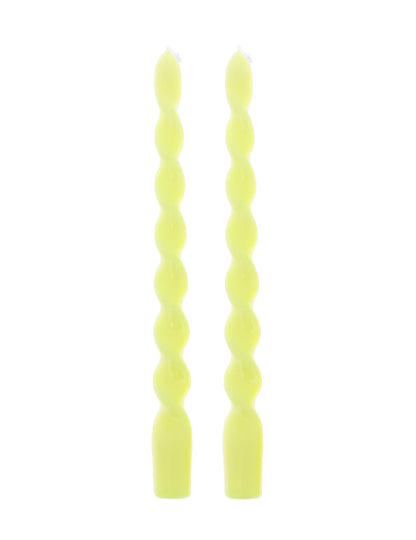 2 db sárga csavart gyertyaszál 25 cm