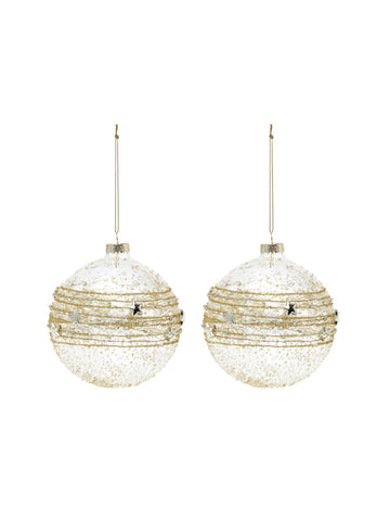 2 aranyszínű üveg gömb 10 cm 