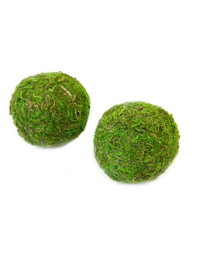 2 golyó természetes zöld moha 7 cm asztaldísz
