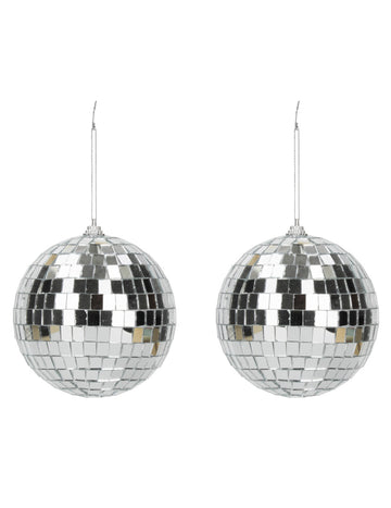 2 db 10 cm-es ezüst diszkógömb