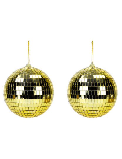 2 db 10 cm-es arany diszkógömb