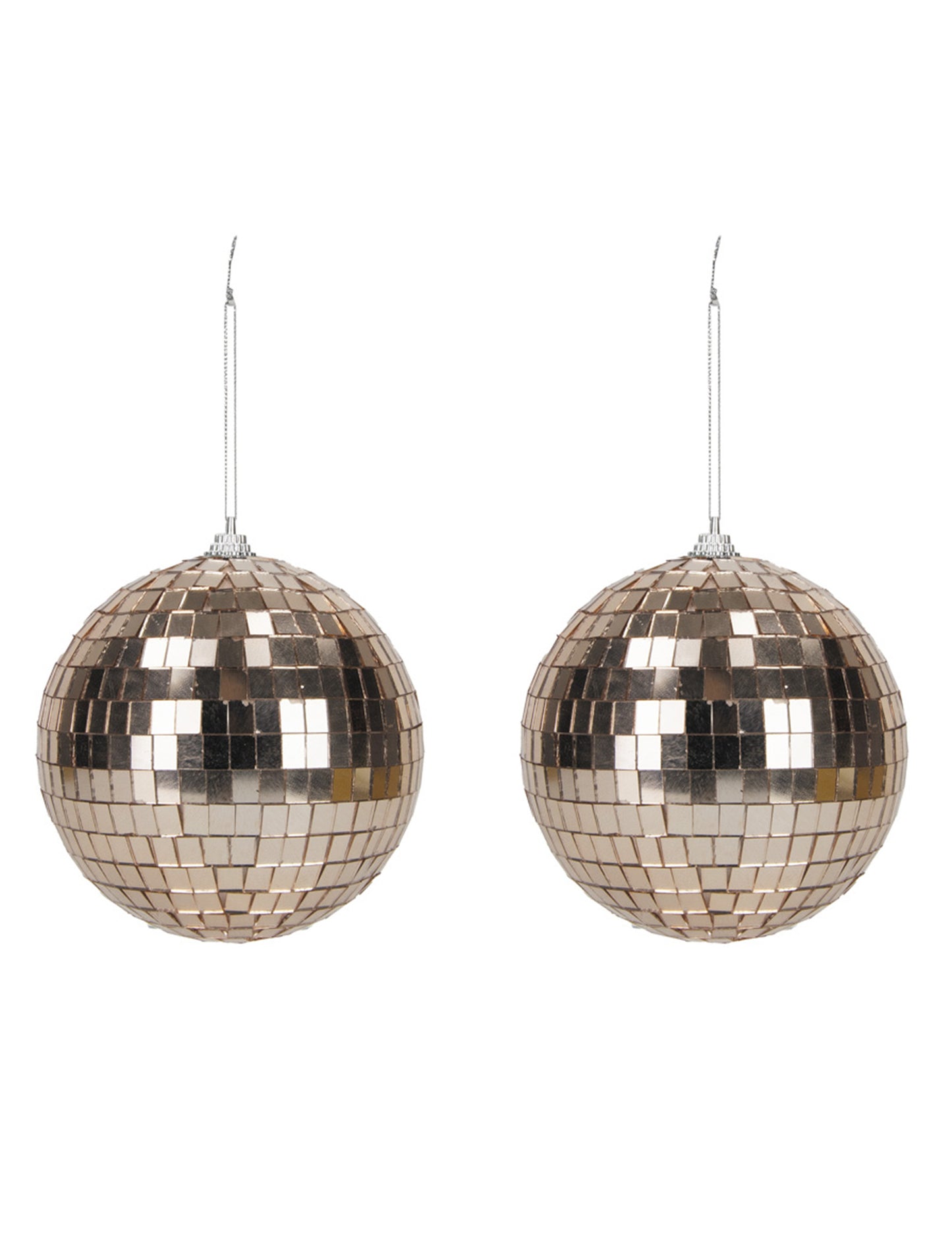 2 db rozéarany diszkógömb 10 cm