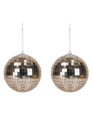 2 db rozéarany diszkógömb 10 cm