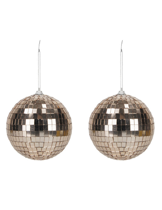 Lot de 2 boules disco pour fête rose gold