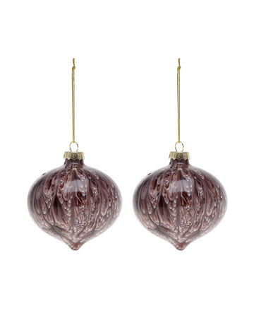 2 márványozott barna rombusz alakú üveggolyó 8 cm kéreghatás