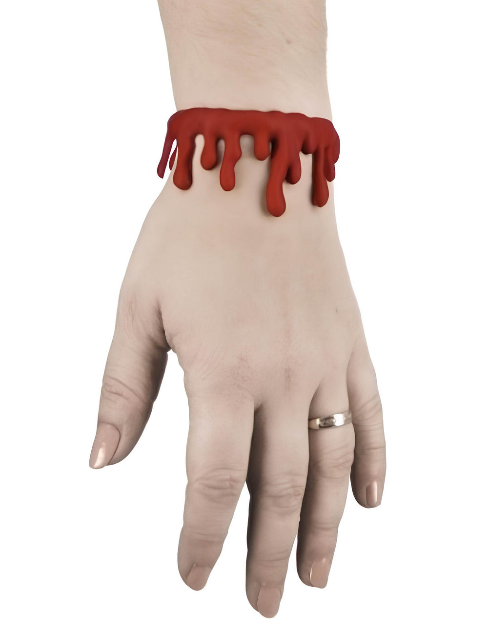 Bracelets de faux sang pour adulte rouges effet dégoulinant