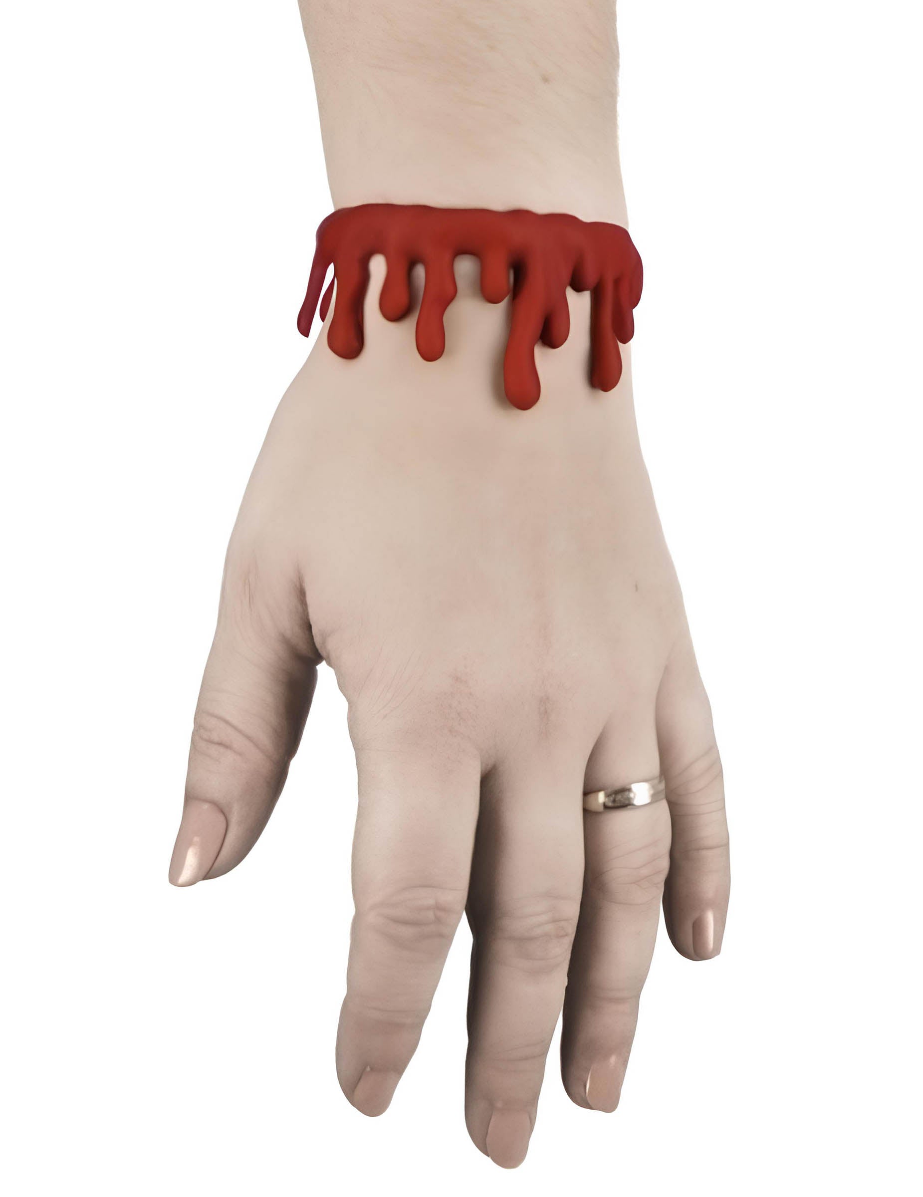 Bracelets de faux sang pour adulte rouges effet dégoulinant