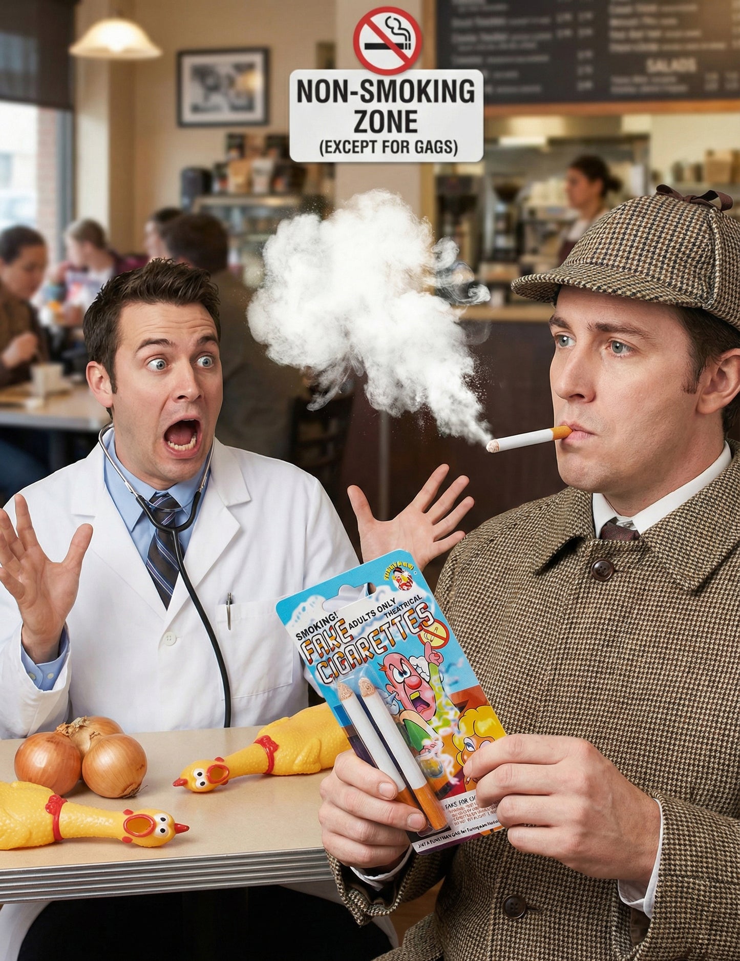 2 Füstölgő műcigaretta - tréfa és mókakellék 