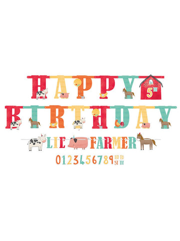 2 testreszabható születésnapi kartonfüzér haszonállatokkal