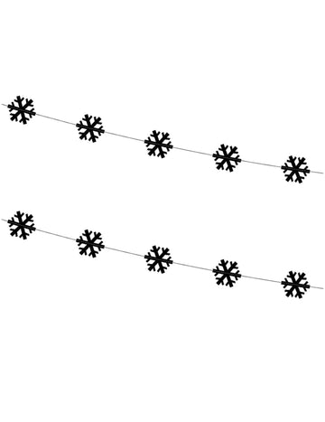2 fekete hópehely girland 180 cm karácsonyi