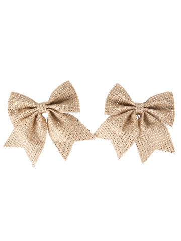 2 nœuds pour Noël jute et or