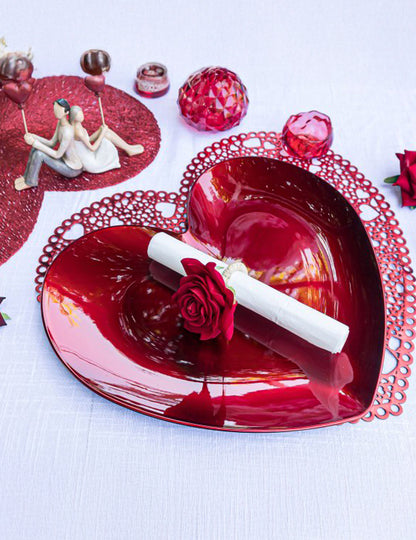 2 db rózsaszín és piros szalvétagyűrű 6 x 8 cm