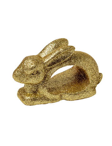 2 db arany csillámos nyuszi szalvétagyűrű 4,5 x 8 cm húsvétra