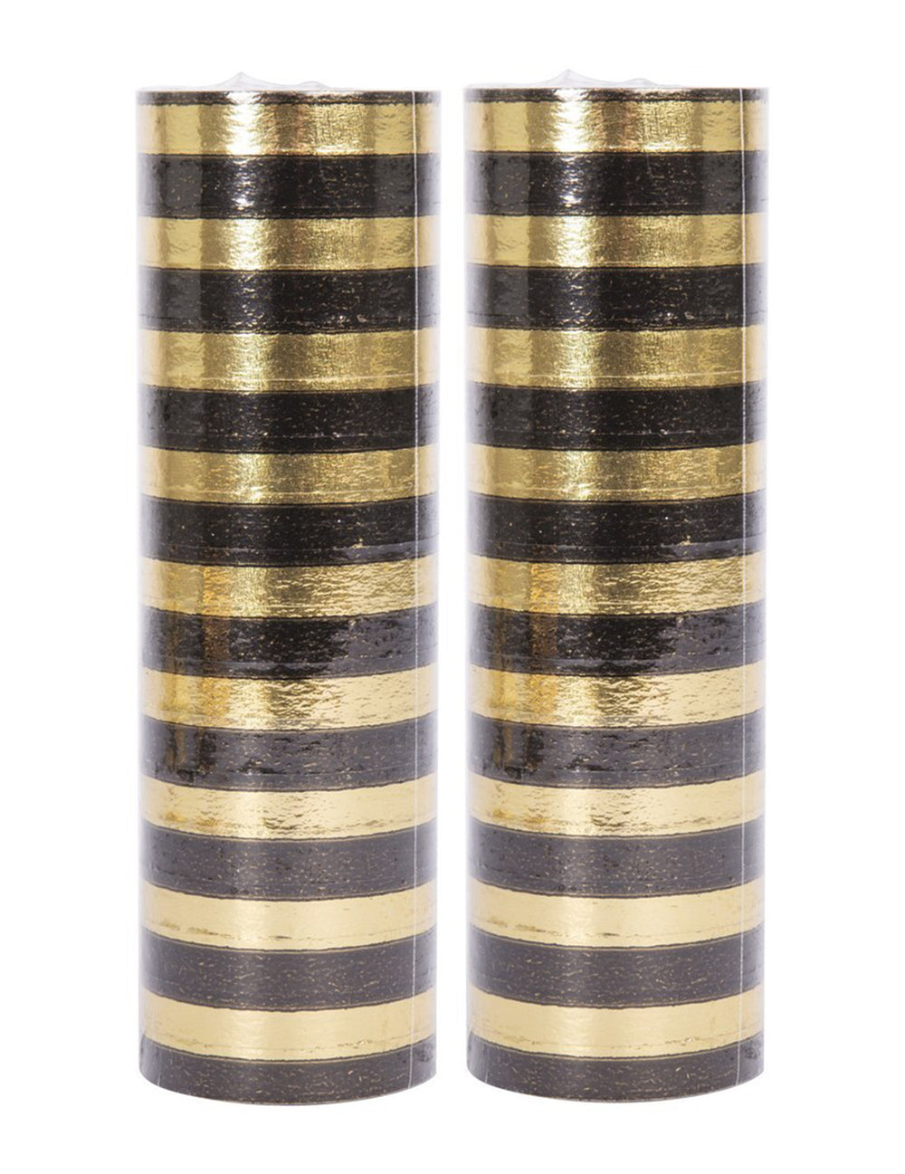 Rouleaux de serpentins noir et doré à rayures