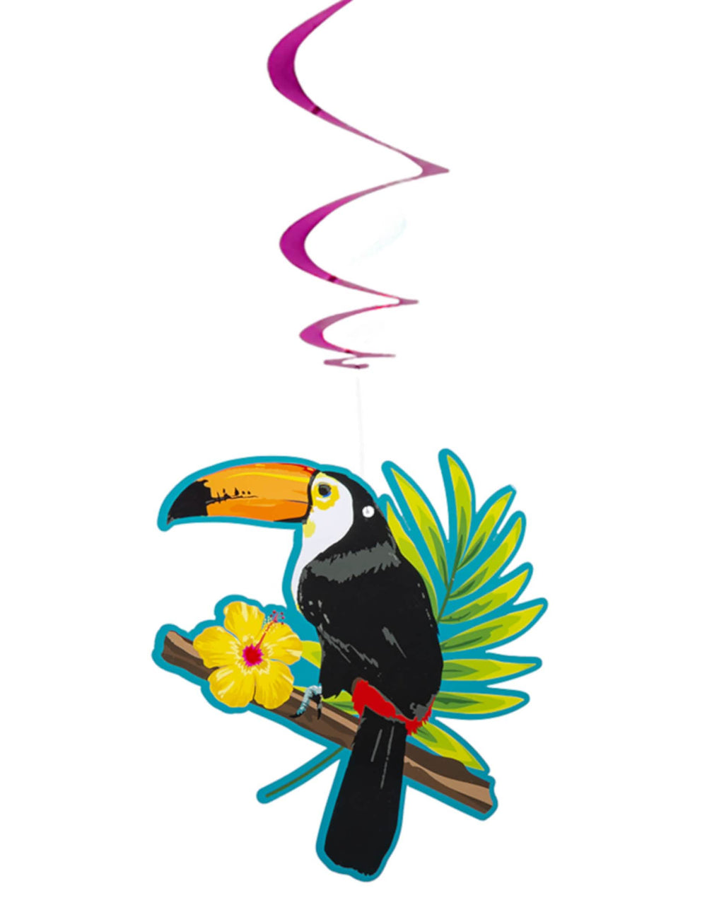 Közelkép a toucan és a hibiszkusz mintájáról a toucan spirálfüggőknél