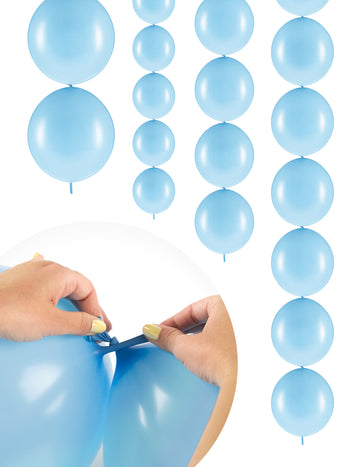 20 ballons à relier bleu pastel