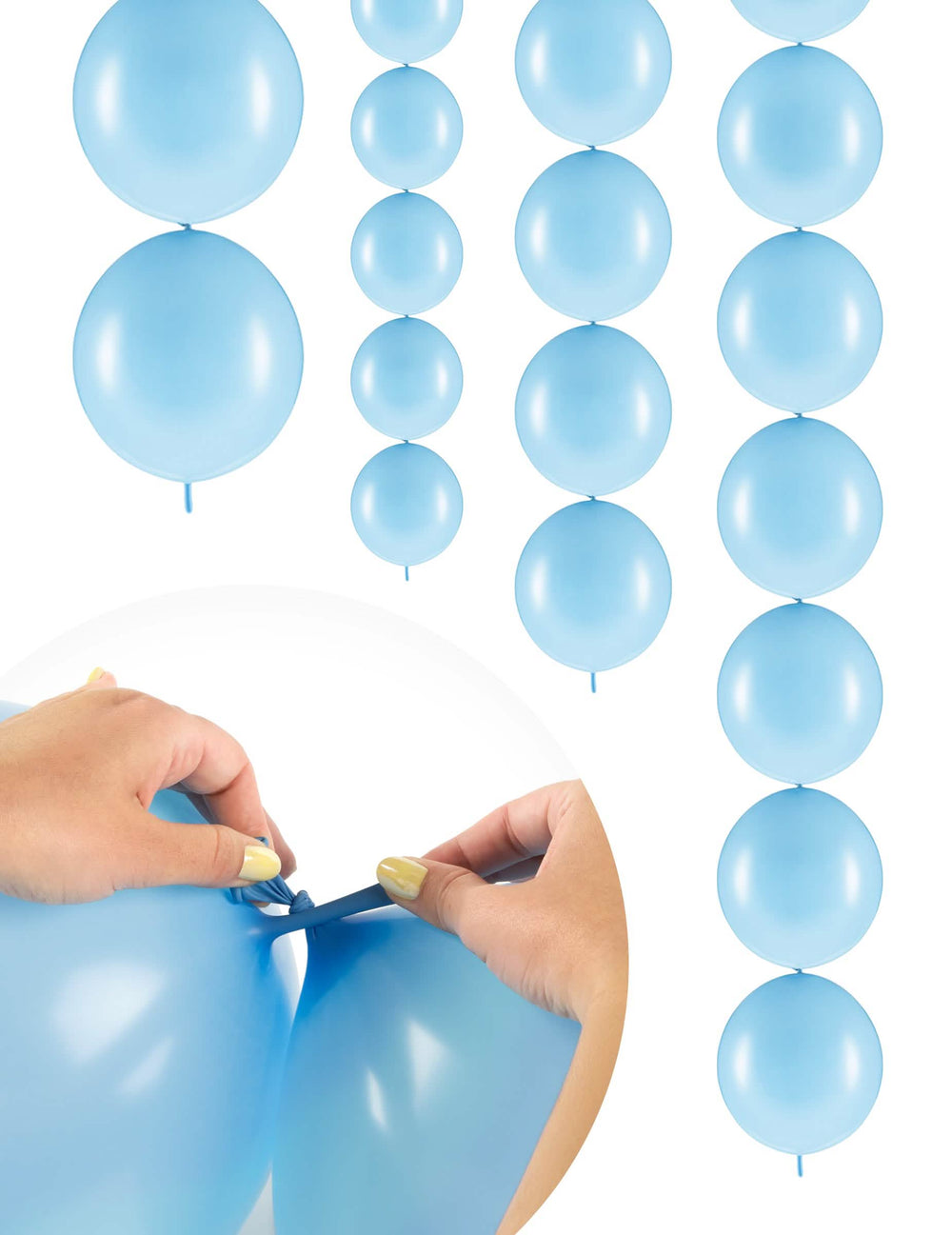 20 ballons à relier bleu pastel