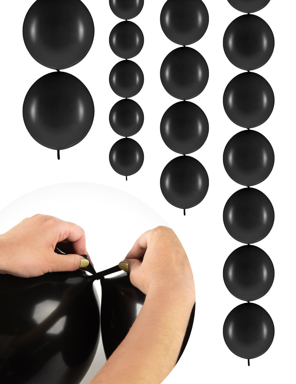 Ballons à relier pour décoration de fête noir