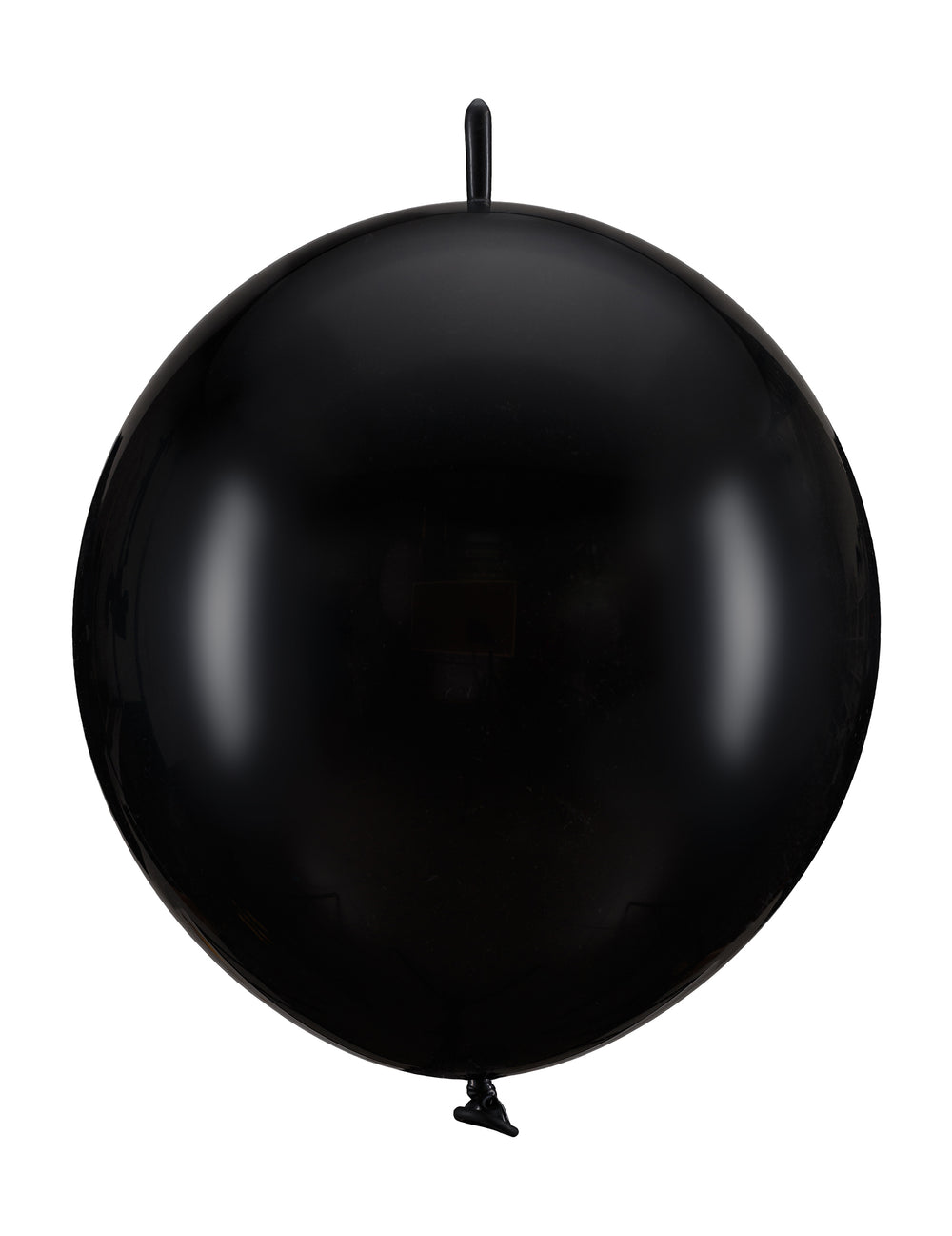 Gros plan du ballon à relier pour décoration de fête noir