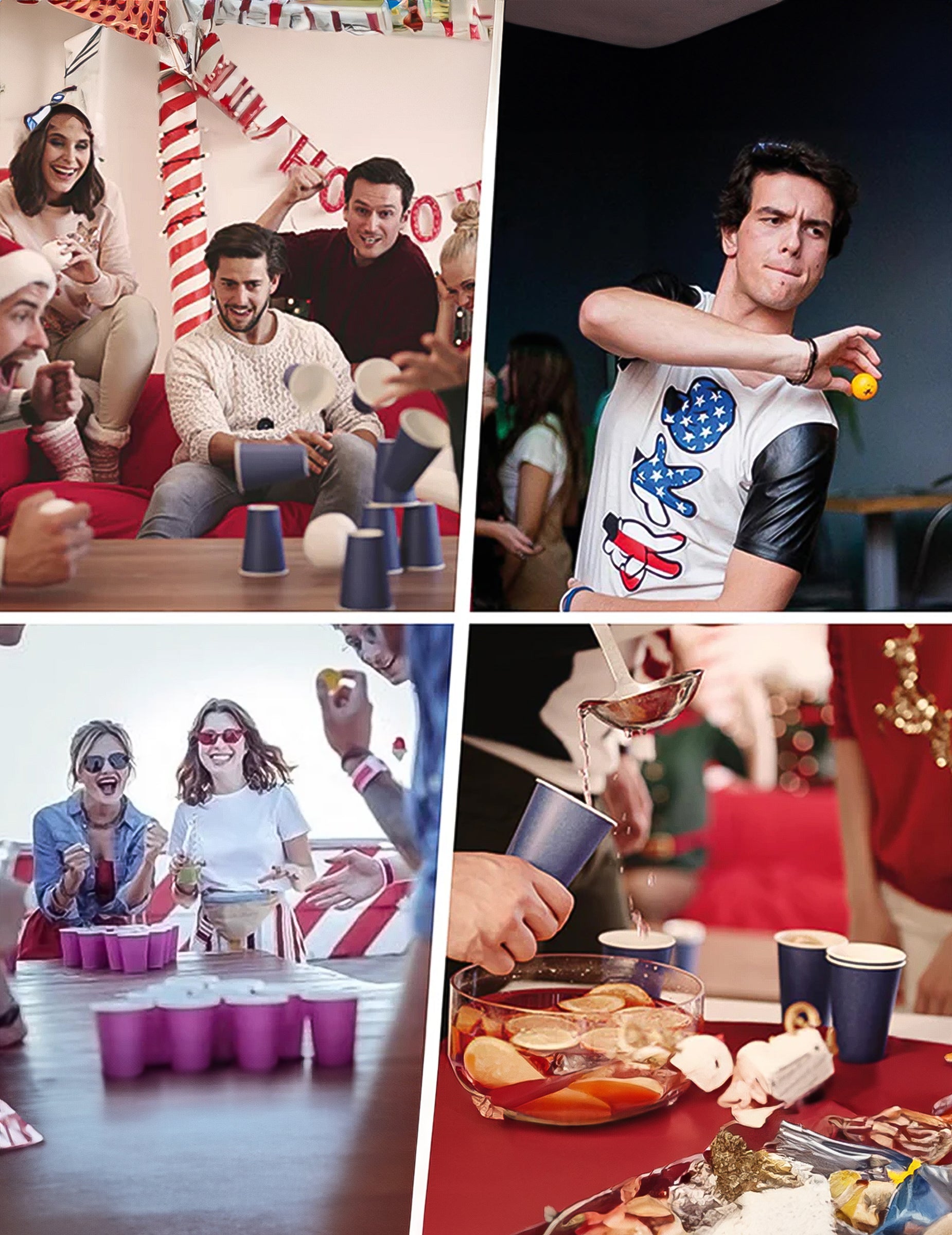 Mise en situation festive des gobelets américains en carton recyclable jaune pastel