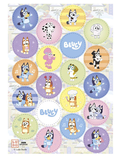 20 mini ehető ostyakorong Bluey és Bingo™ 3,4 cm