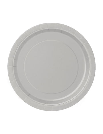 Assiettes en carton argent pour fête argentées