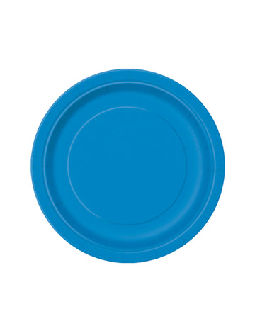 20 kis kerek, kék karton tányér 17 cm desszerthez 