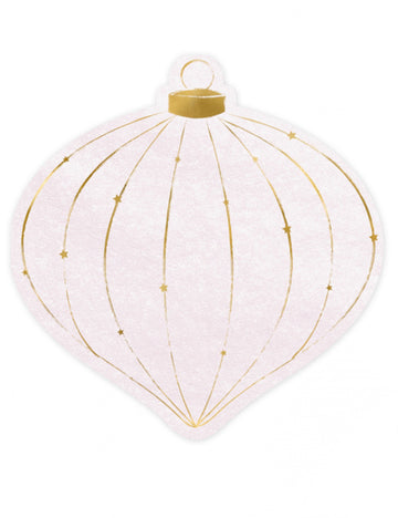 Serviettes boules de Noël rose poudré et doré