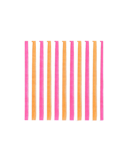 20 Petites serviettes à cocktail en papier Pink Limonade 24 x 24 cm