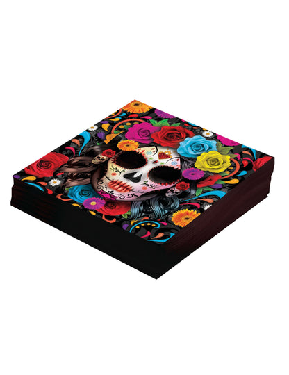 12 Catrina Dia de los Muertos szalvéták 16 x 16 cm