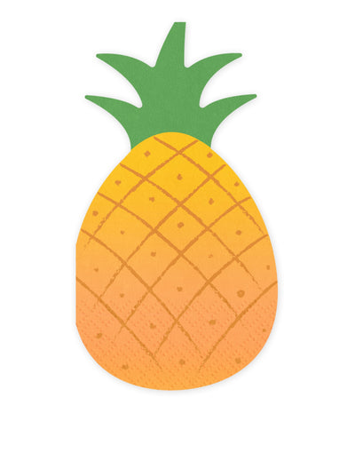20 Serviettes en papier ananas 18,5 x 10,2 cm