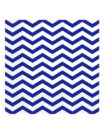 20 Royal Blue Paper törülköző Chevron 33 x 33 cm