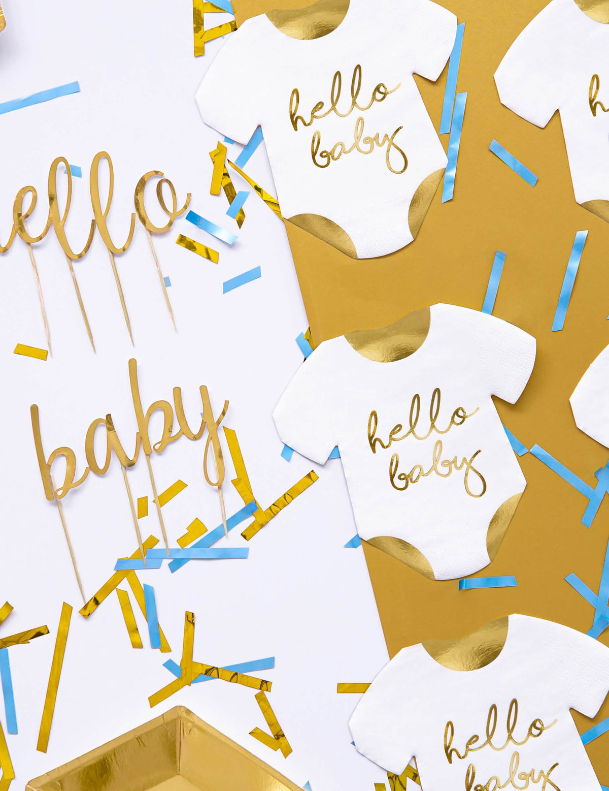 Jelenet papírszalvéták és konfetti body Hello Baby