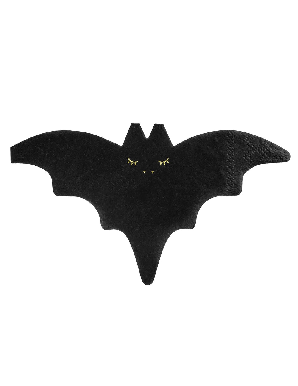 papírszalvéták denevér halloweenhez, fekete-arany színben