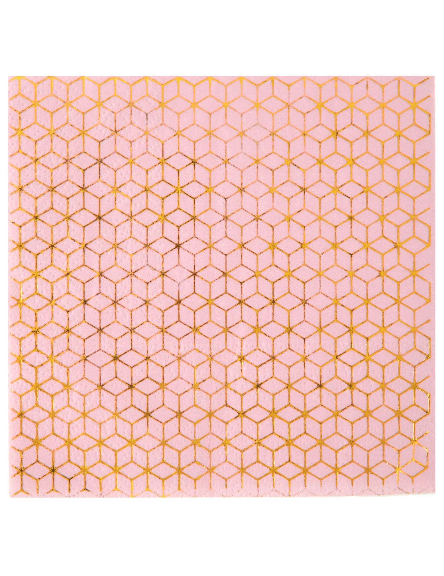 20 db rózsaszín papírszalvéta réz geometrikus mintával, 25 x 25 cm cm