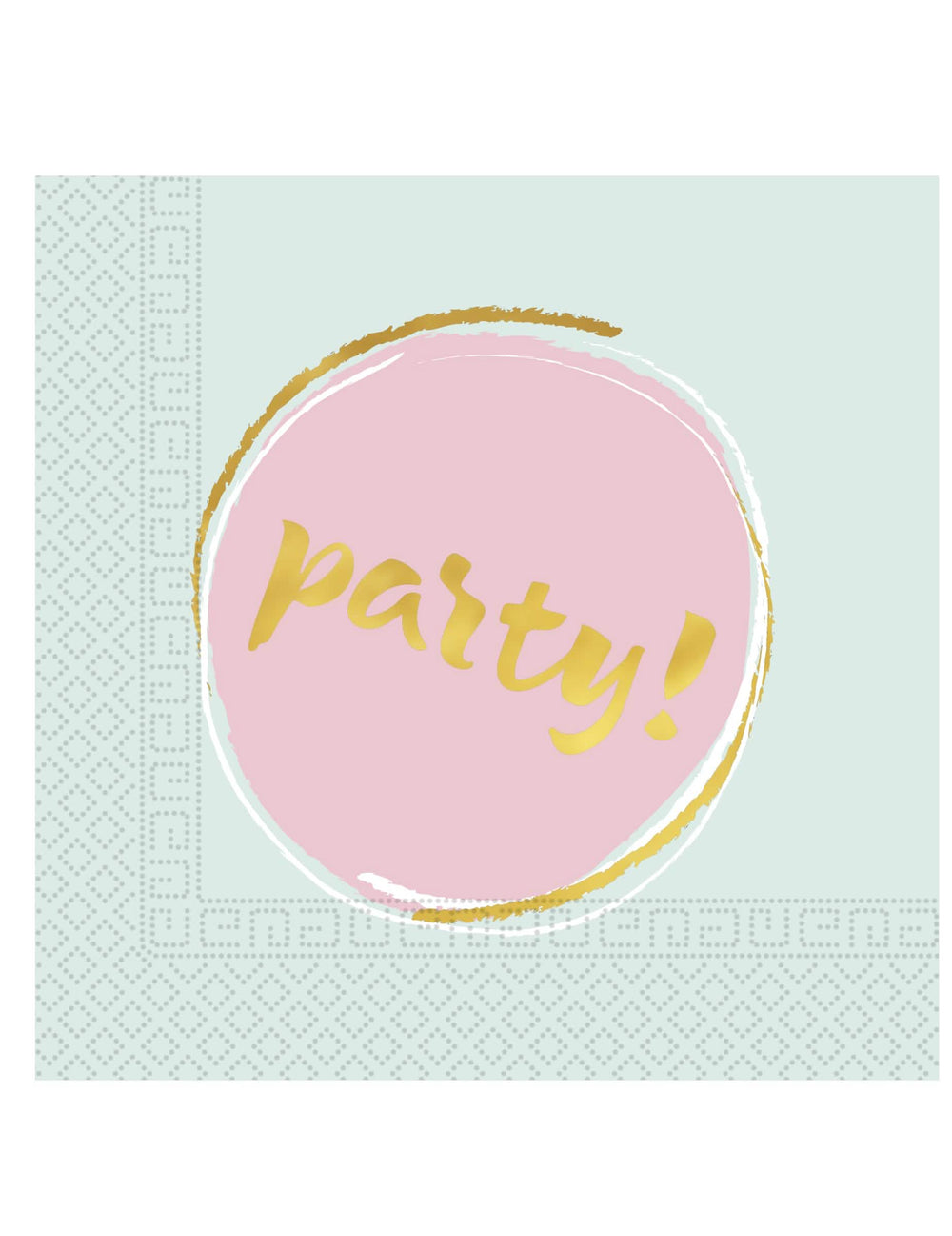papírszalvéták Elegant Party ünnepségre kék és rózsaszín pasztellben arany szöveggel