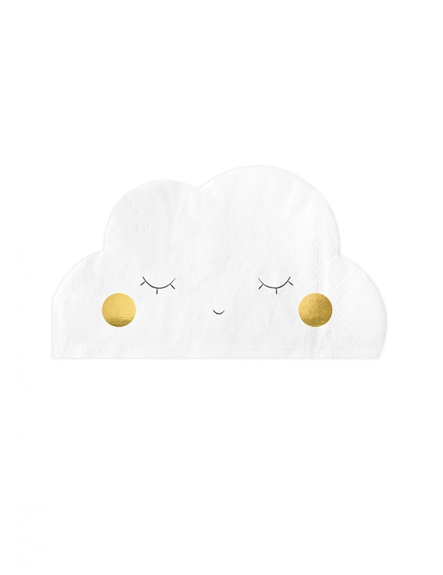 20 db fehér, felhő alakú papírszalvéta, 32 x 19 cm csukott szemek