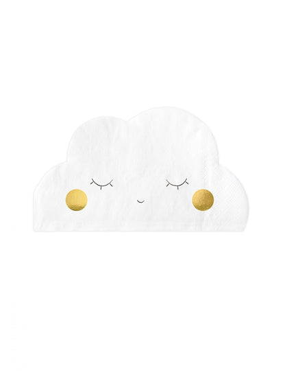 20 db fehér, felhő alakú papírszalvéta, 32 x 19 cm csukott szemek