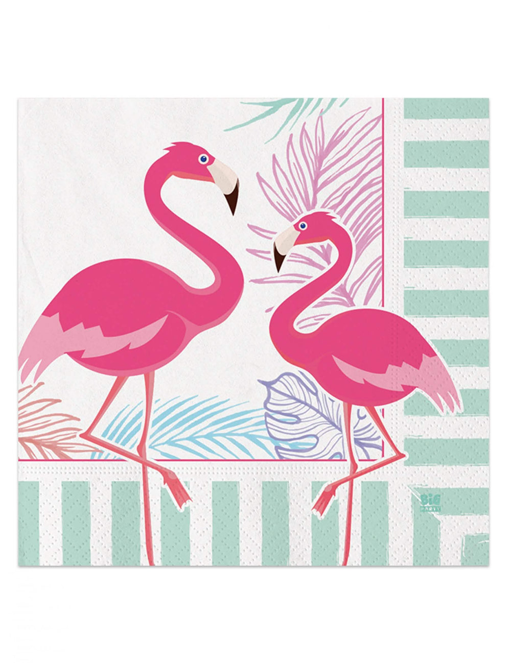 papírszalvéták flamingo party trópusi bulihoz rózsaszín és menta zöld