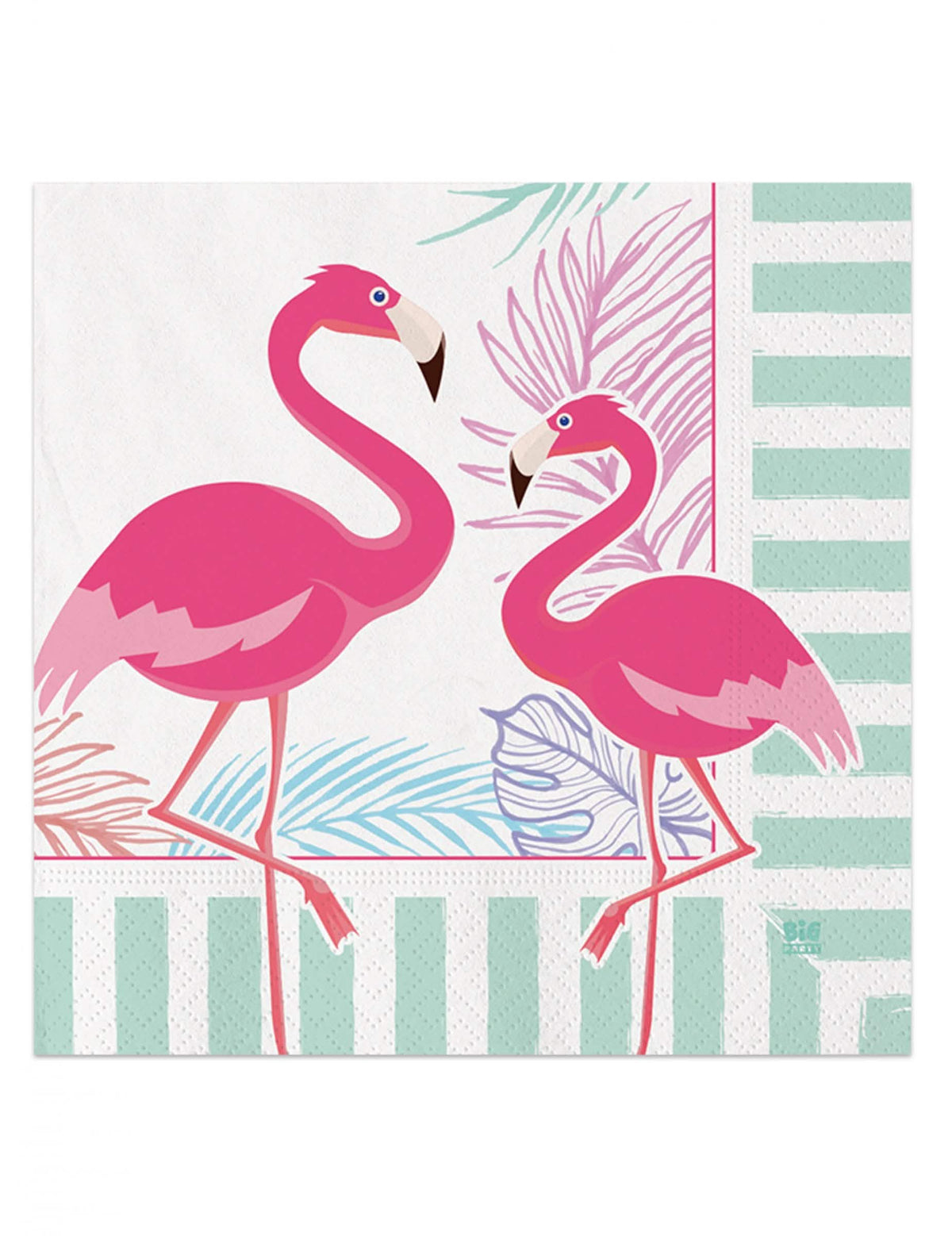 papírszalvéták flamingo party trópusi bulihoz rózsaszín és menta zöld